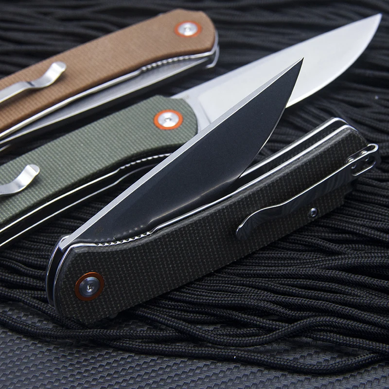 High Quality D2 Steel With Carbon Fiber Handle Outdoor Camping Survival Knives Pocket Portable Tactical Folding Blade Knife