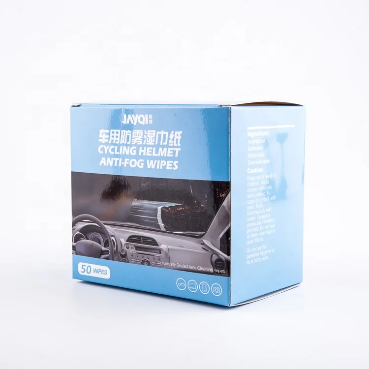 JIAQI Anti-fog Glass Lens Cleaning Wet Wipe Towel with SDS, Antifog Glass Wet Towel with Aluminum Foil Bag