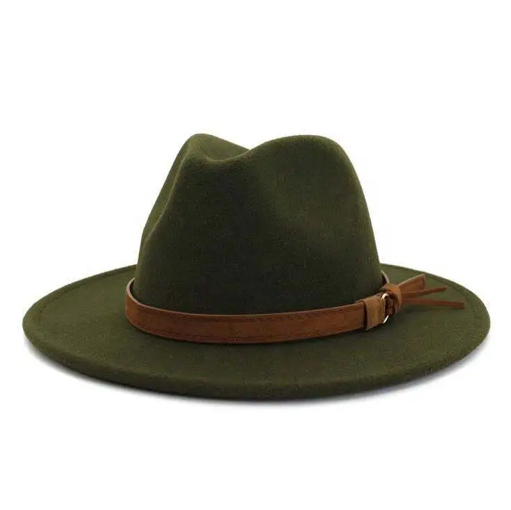 Ruimantike New Korean Stylish Wool Felt Wide Brim Fedroa Top Hat