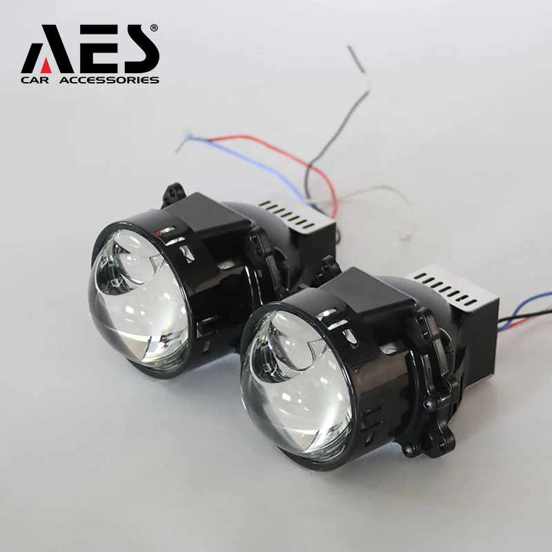 Двухсветодиодные линзы для проектора AES 3,0 дюйма A15 Pro, светодиодная фара с изогнутой поверхностью 6000K, светодиодная фара LHD и RHD, светодиодная двойная фара дальнего света