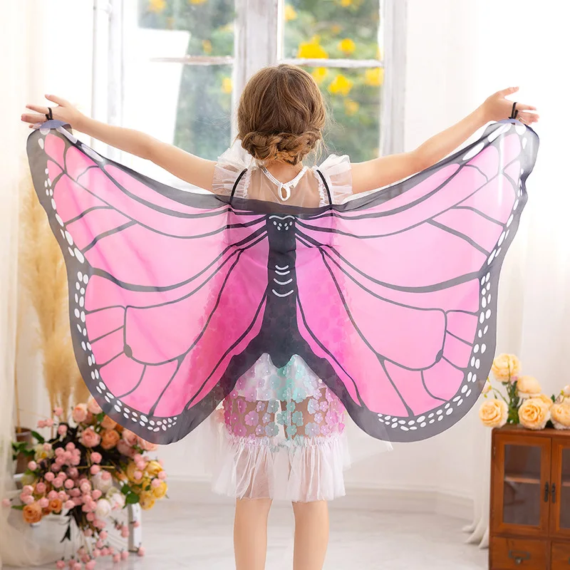 Hot Selling Fantasy Style Butterfly Wings Kids Cartoon Cosplay Angel Wings for Festive Usage With Face Mask