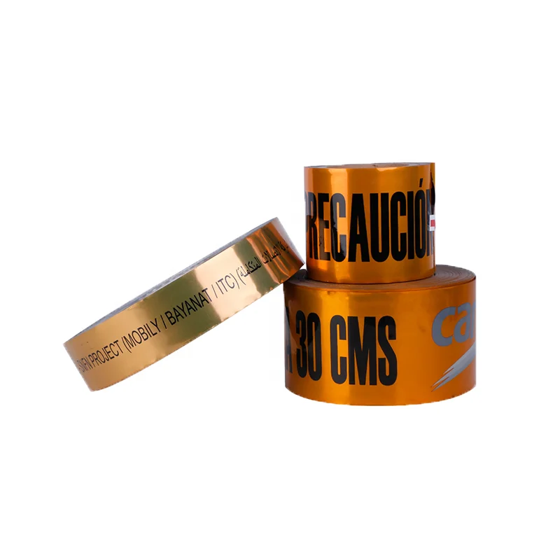 Free sample pipeline detectable aluminum warning waterproof warning tape underground for cable