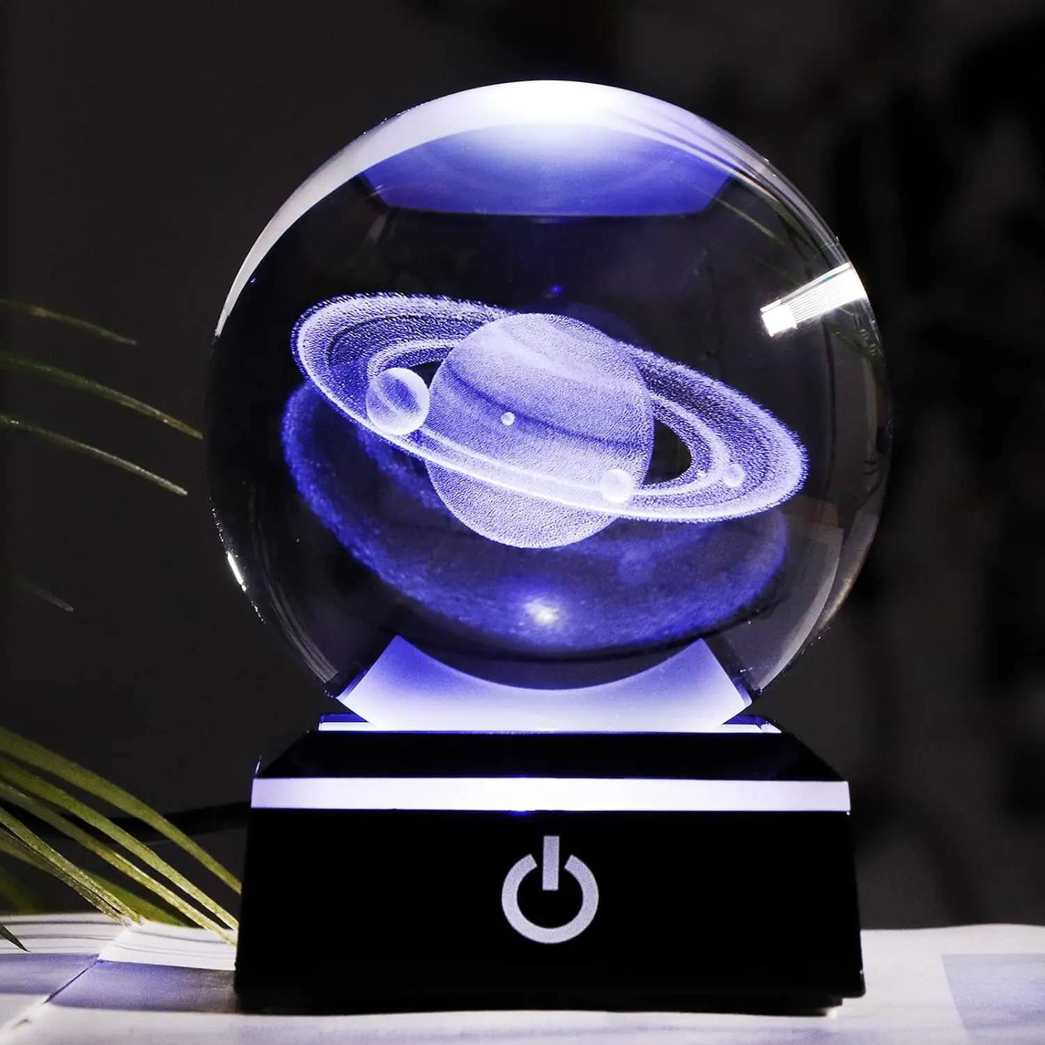 Hot Sell Creative Saturn Space Model Crystal Blank Glass Ball 3D Laser Engraved Table Decoration Crystal Ball