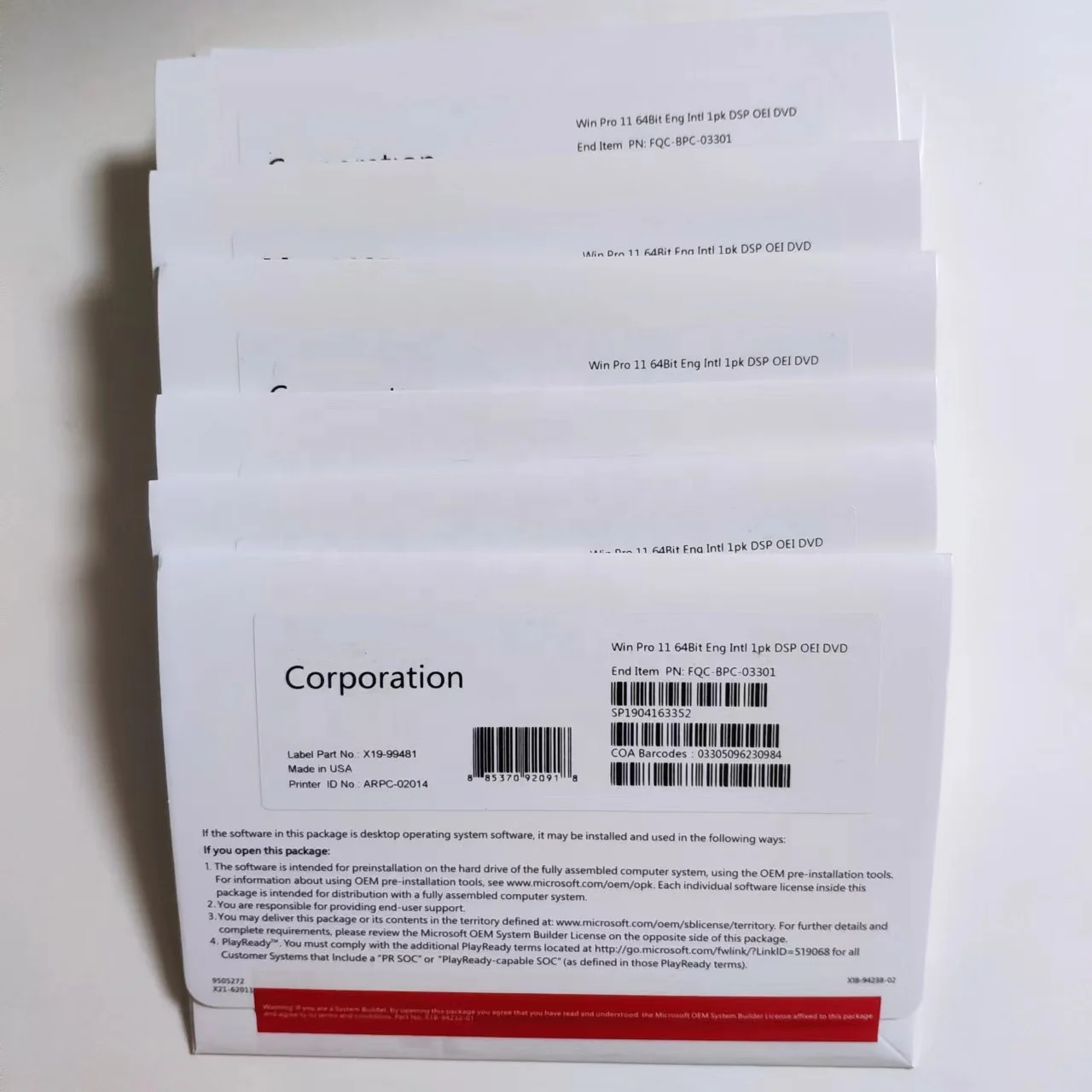 Win 11 Professional OEM DVD полный пакет использование ключ Лицензия английская версия Pro гарантия 12