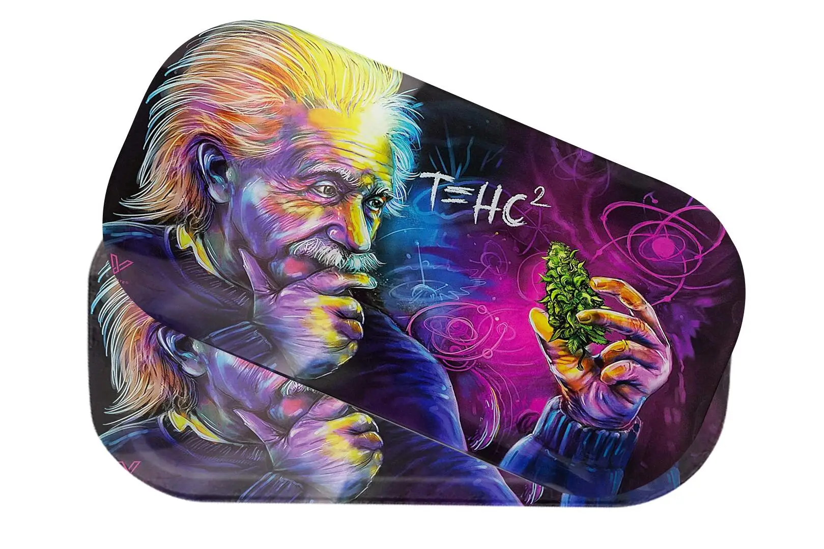 27*16cm Rick And Morty Smoke Tobacco Tray With Cover Metal Stainless Steel Tray Wholesale Custom Rolling Trays With Magnetic Lid