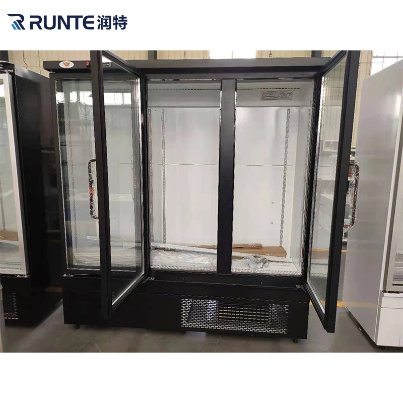 RUNTE Supermarket Equipment Glass Fridge Commercial Refrigerator