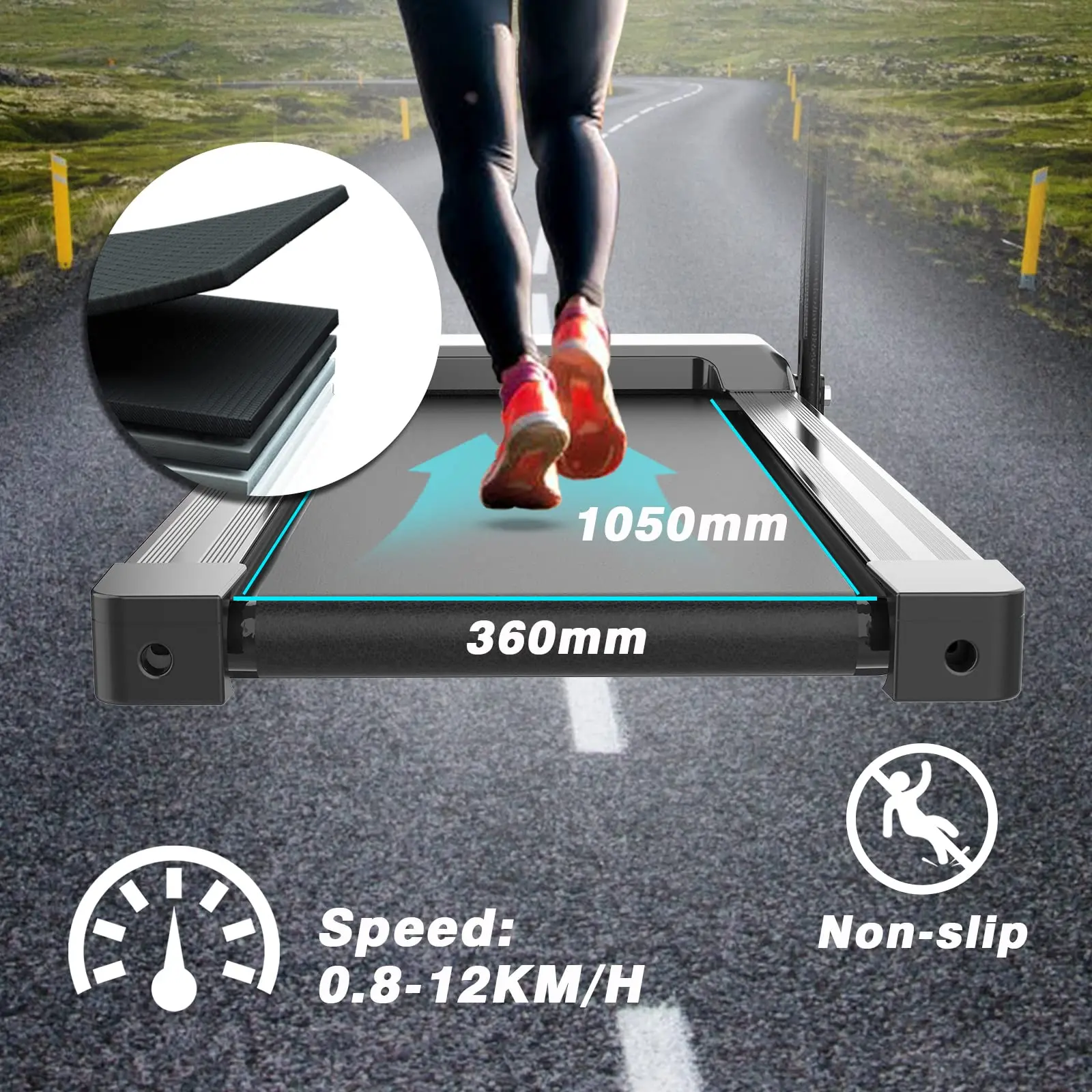 Home Use 12KM/H with 3 Level Incline Electric Running Machine Foldable Exercise Machine Folding Treadmill