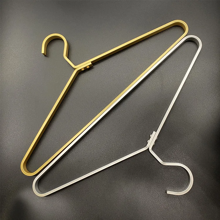 Top quality customized gold silver aluminum metal clothes hangers for household wardrobe
