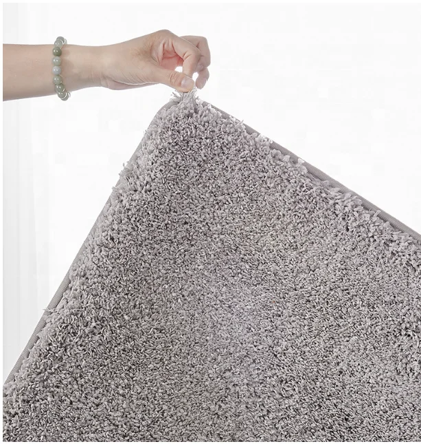 Durable soft polyester multicolor optional flock 40*60cm rug non-slip mats bathroom carpets