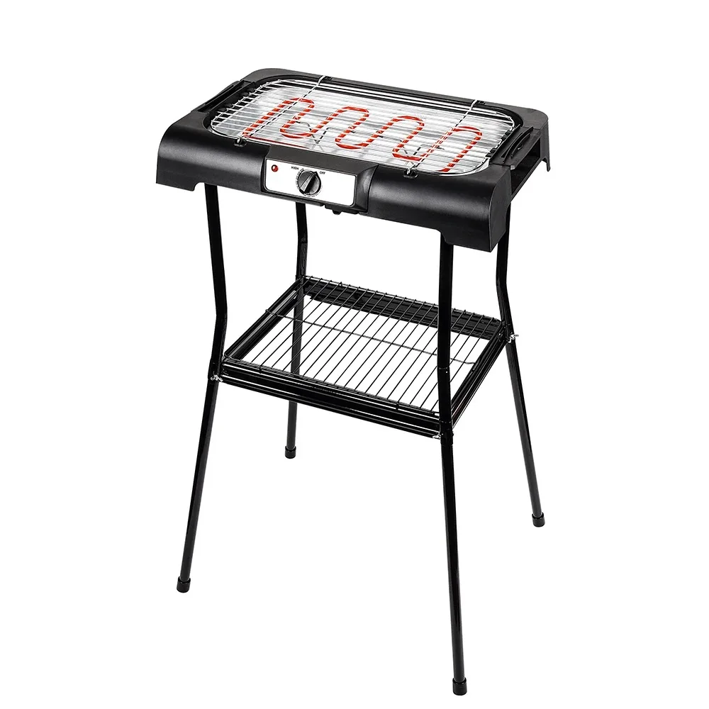High-Output Carbon Steel Tabletop Electric Smokeless Grill with Stability Stand Ensuring Safe and Smoke-Free Operation