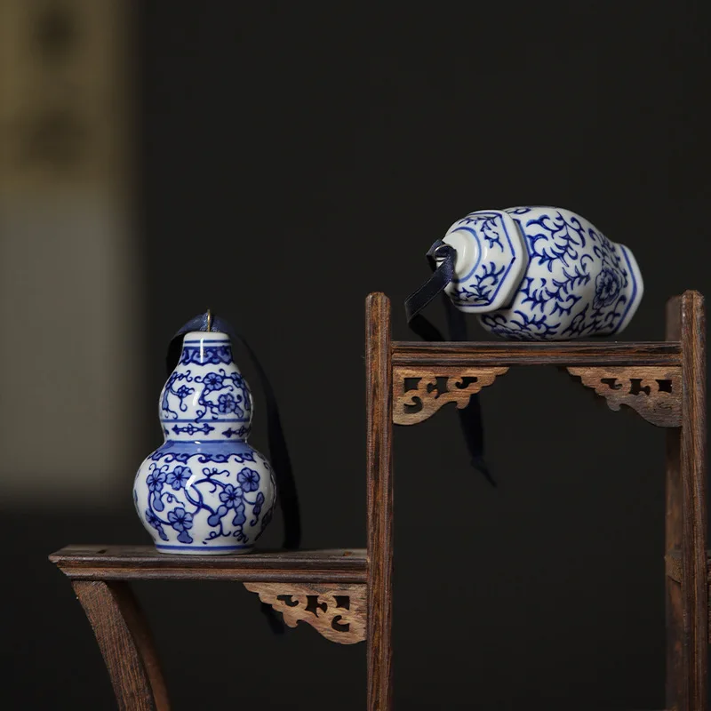 Jingdezhen синий и белый фарфор маленький общий кувшин креативная маленькая фляжка фарфоровая Рождественская елка украшения