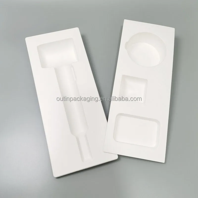 Custom Logo eco friendly Wet Pressed Recycled Sugarcane Bagasse Disposable Molded Paper Pulp Tray Consumer Electronics packaging