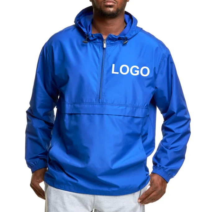 Спортивная куртка giacca высокое качество OEM однотонная полумолния пальто известная ветровка пуловер брендовая для мужчин на заказ