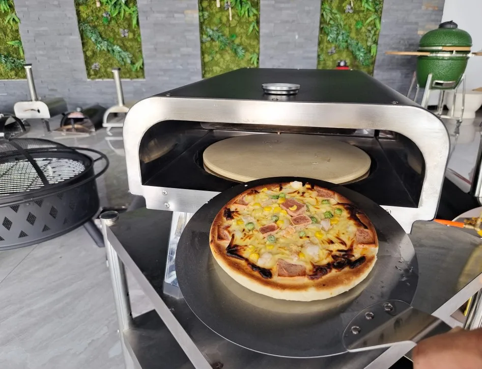 Warmfire modern design pizza oven gas with rotate stone outdoor pizza oven