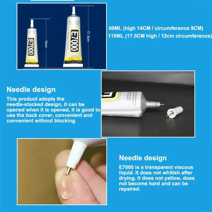 e7000 110ml super glue resin epoxy liquid clear contact fabric glue tube diy decorative arts craft repair plush toy ceramics