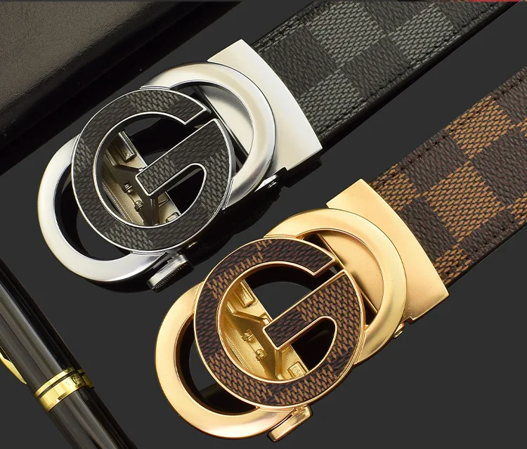 Wholesale Custom Fashion Lxurury Automatic Buckle Belt Business Men Genuine Leather Belts