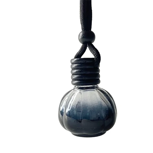 Hot Sale Hanging Bottle 8ml 10ml 15ml Black Flat Square Shape Glass Diffuser Bottle Car Perfume Bottles