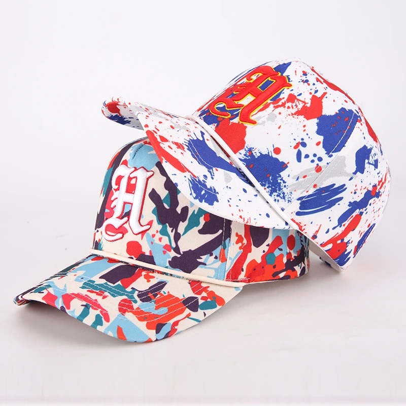 Custom Logo Hunting Camo Sublimation Printed Pattern Camouflage Gorras Camo Baseball Caps with Rope