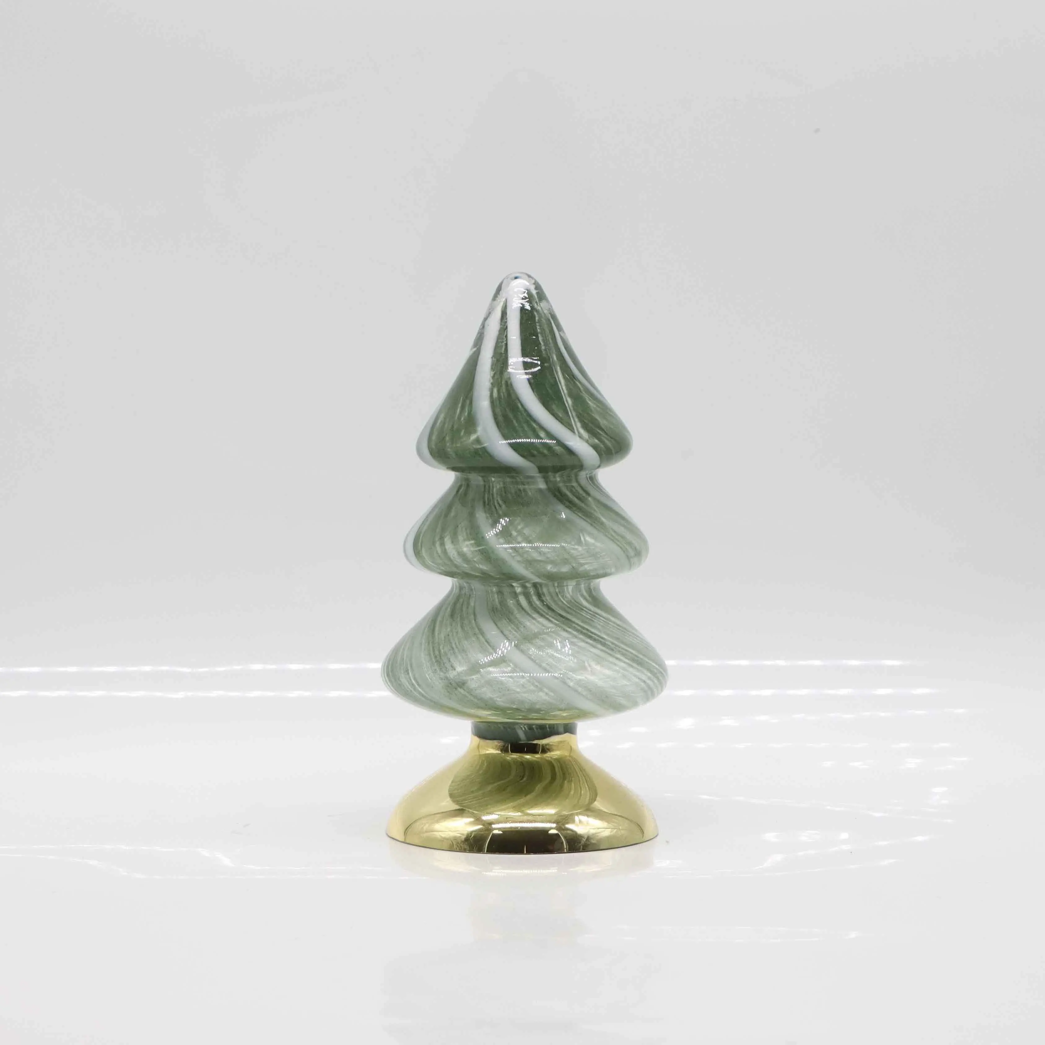 Tending Products 2024 New Arrivals Handmade Table Decoration Mercury Glass Christmas Tree Ornaments Green Red Christmas Tree