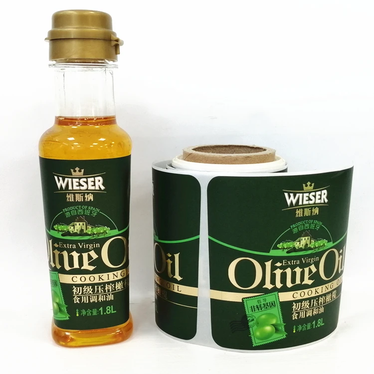 Fancy Self Adhesive Vegetable Edible Oil bottle Label Cooking oil bottle sticker label Plant oil Sticker Label