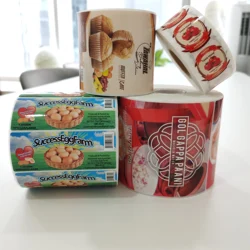 Custom Waterproof Self Adhesive Roll Packaging Chicken Duck Egg Carton Box Labels Stickers