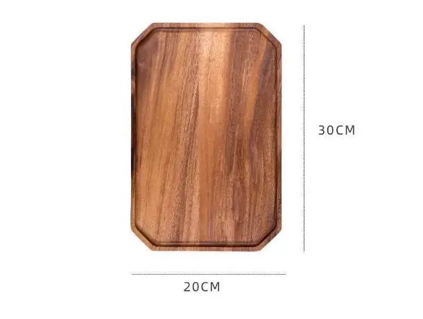 Guan sen top quality Luxury  Wooden Biodegradable   Breakfast Buffet Burger Cake Butter Candy Dish Carve Cheese Wood Plate