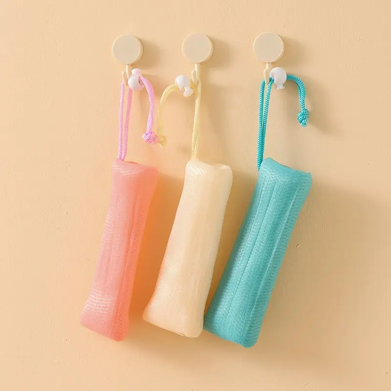 Bubble Foaming Mesh Bar Soap Saver Bag Exfoliating Nylon Mesh Pouch Facial Body Shower Cleaning Bath Soap Nets with Drawstring
