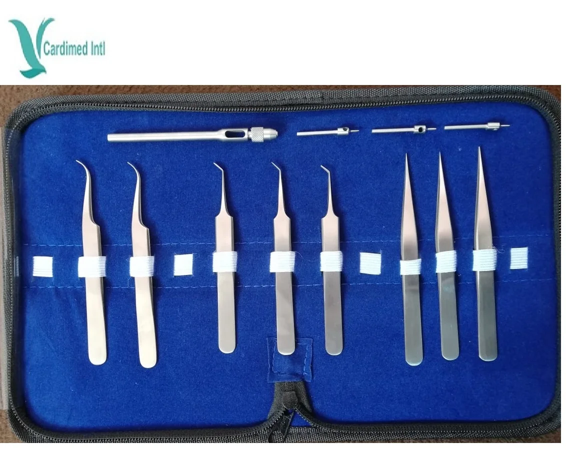 Hair Transplant Kit Forceps and FUE Punches German Stainless Steel CI-3535 Cardimed Intl Class I PK Return and Replacement