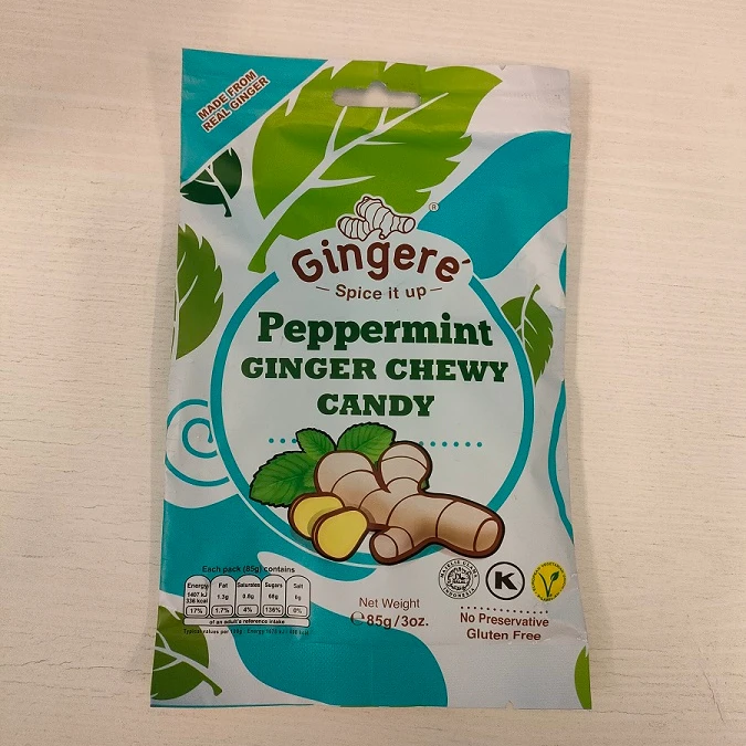 Top Brand  Gingere Peppermint Ginger Chewy Candy 84g Soft Sugary Candy Dispelling Cold and Warming Stomach