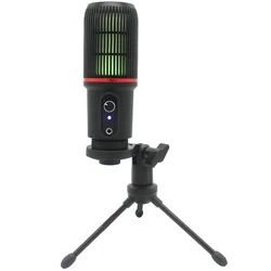 Конденсаторный микрофон RGB USB, креативный дизайн, микрофон для записи Youtube, игрового компьютера и онлайн-игр