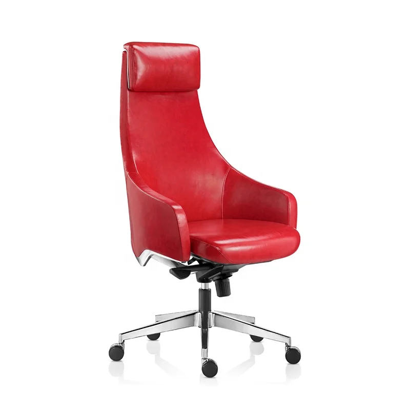 Modern brown PU leather high back ergonomic back support executive office chair