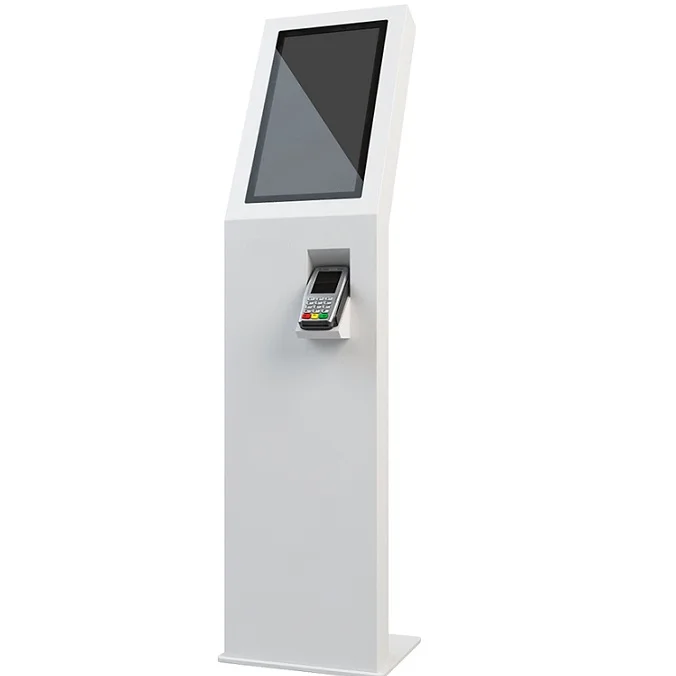 free standing interactive self service touch screen airport information kiosk
