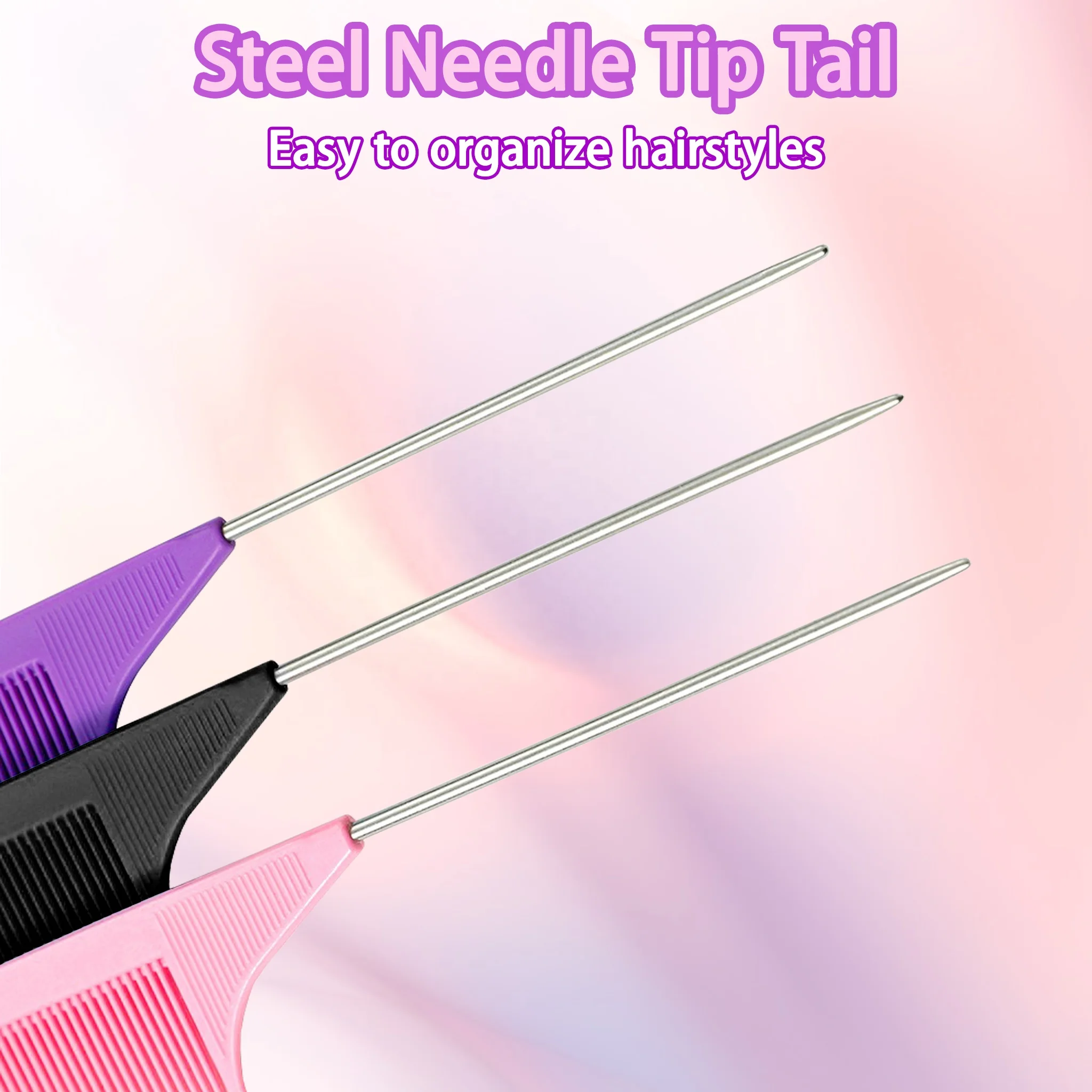 For Hairstyles 4-Piece Hair Ring Kit With 2 French Braided Tool Rings 1 Mouse Tail Comb Metal Pin Tail Braid Comb