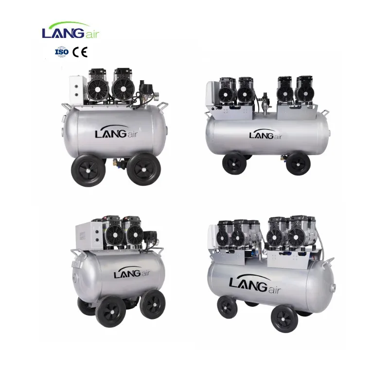 Low Noise Oil Free Piston Air Compressor 50L Portable Pump 550w Dental Silent Oilless Air Compressor For Painting