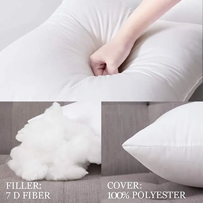 Hypoallergenic Throw Pillow for Couch or Bed Decorative Insert Square/100% Polyester/nches Bed and Couch Pillows Indoor