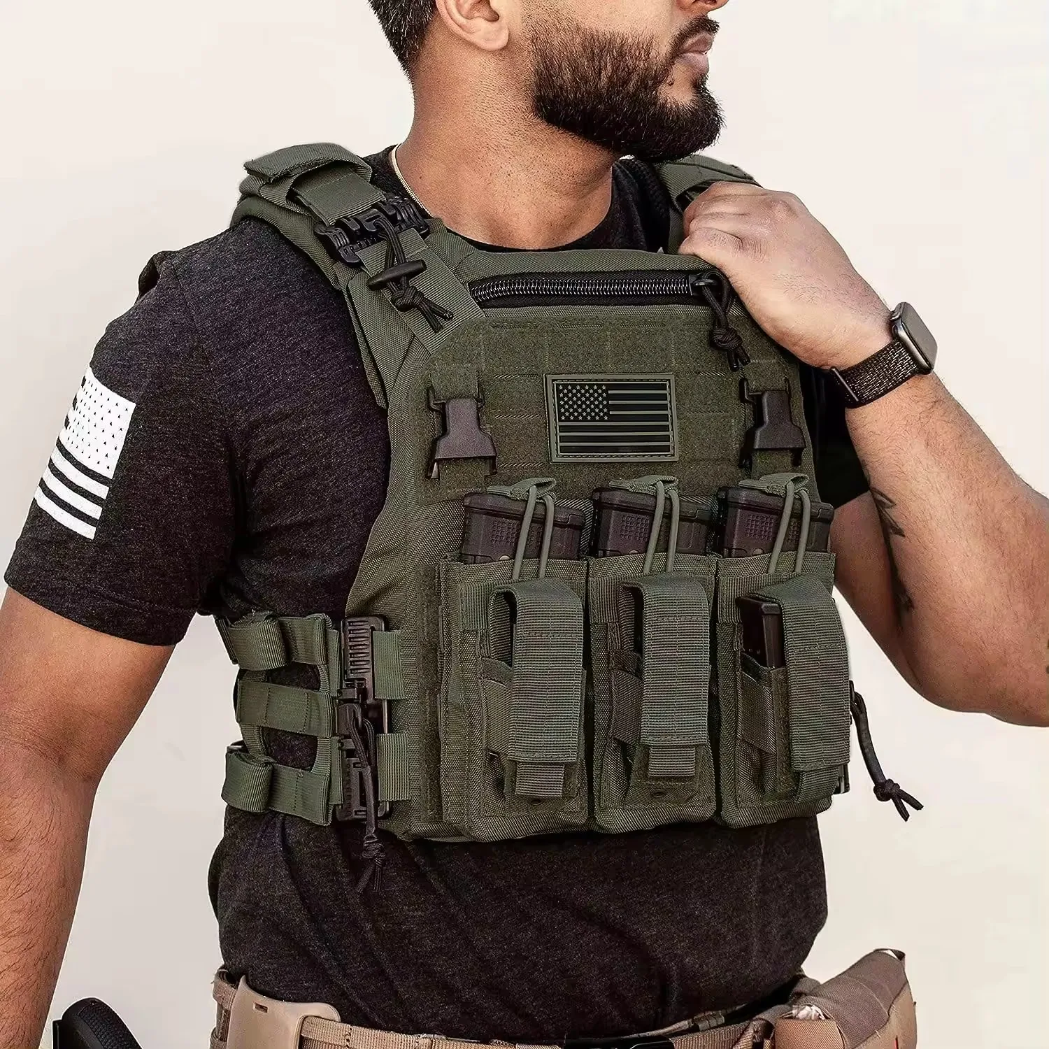 OEM custom logo quick release nylon Elite training gear Harness Mounted tactical vest with mag pouch tactical vest bag