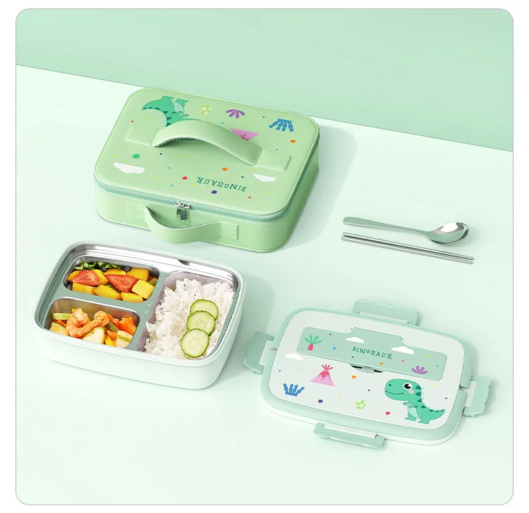 Коробки Tiffin 316 изолированный пакет из нержавеющей стали мультяшный пищевой контейнер для детей начальной школы разделенный ящик ланча бенто