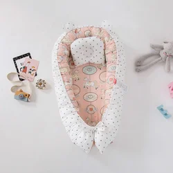 Детское гнездо для новорожденных с ручкой Съемный и моющийся шезлонг для новорожденных люлька с принтом детский шезлонг и гнездо детская кровать гнездо