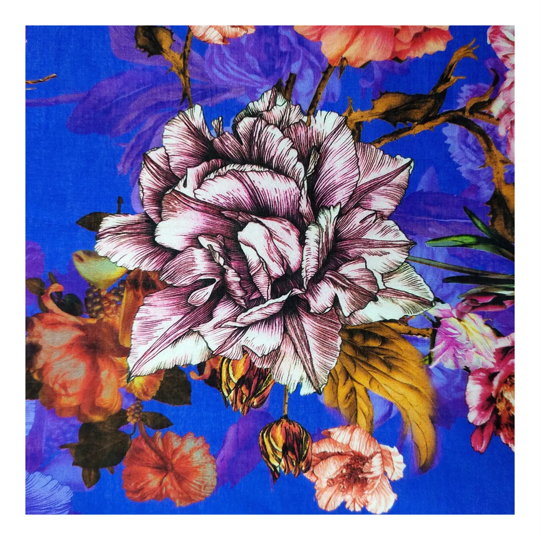 Factory 100% digital printed fabric cotton voile bawal tudung  fabric for dresses digital printed