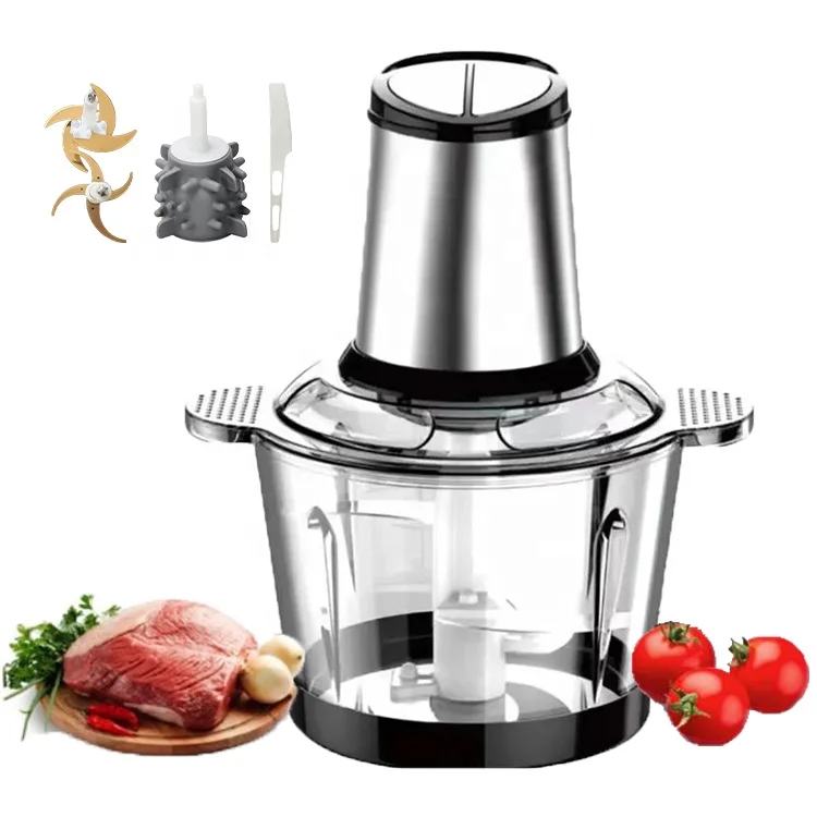 Factory Manufacturer 3L Food Grinder Glass Bowl Meat Chopper Automatic Electric Meat Mixer