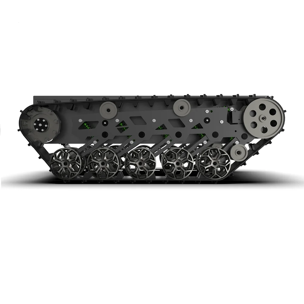 Top quality 1000W stainless steel aluminum tank robot chassis intelligent tank robot crawler chassis