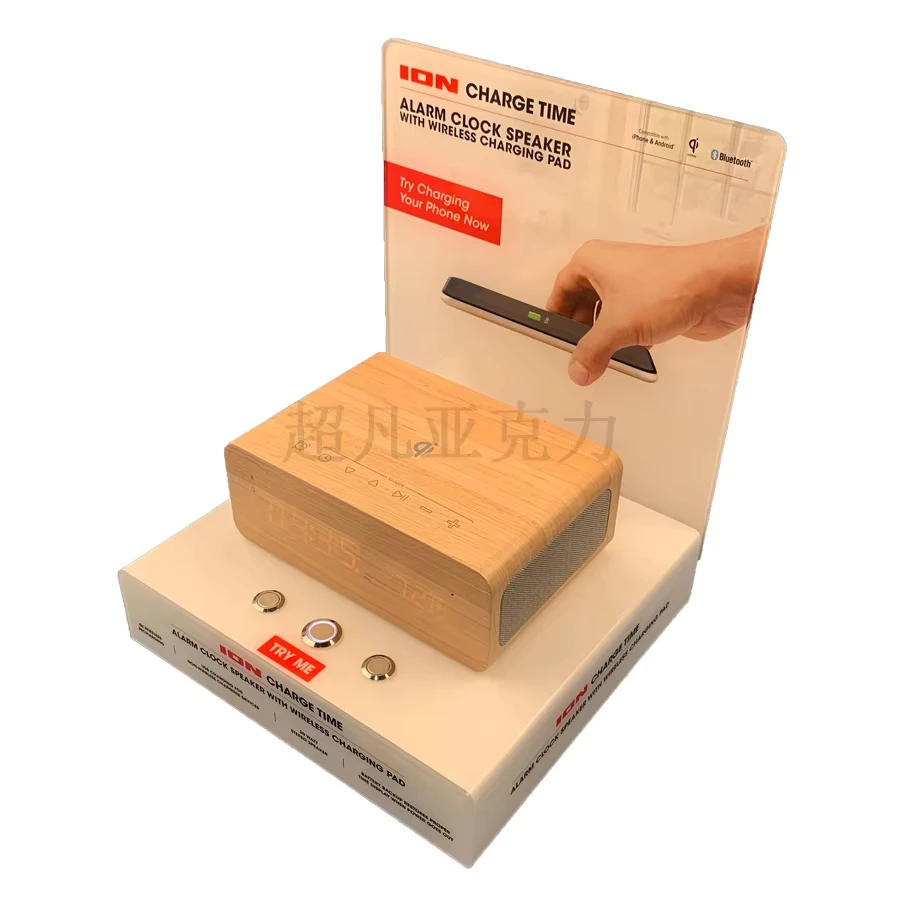 Audio play display stand Bluetooth Speaker Retail Demo Display Rack