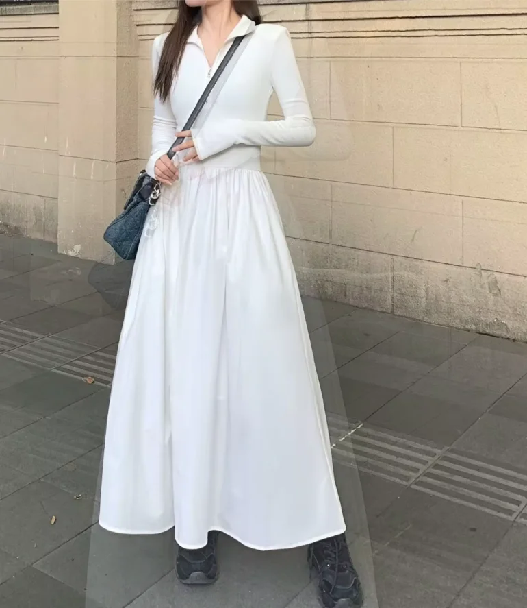 Black Slim evening and wedding dresses Knitted Dress Woman clothes and Swing  Dress V-Neck Casual clothing
