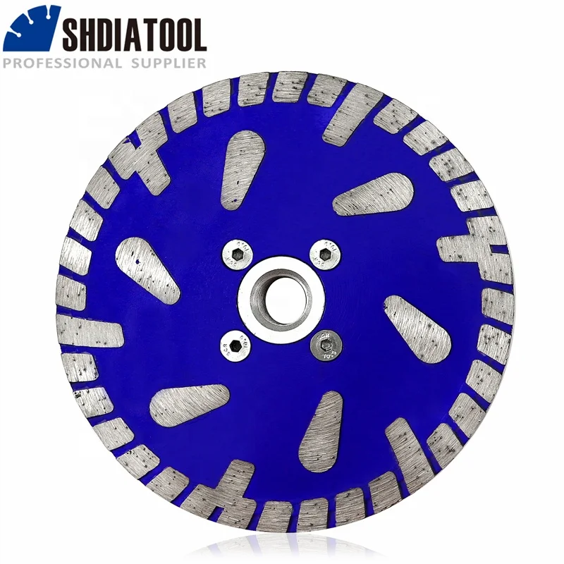 4.5-9inch Water Drop Turbo Sintered Diamond Saw Blade With M14 Flange Cutting Disc Tile Cutter For Granite Marble