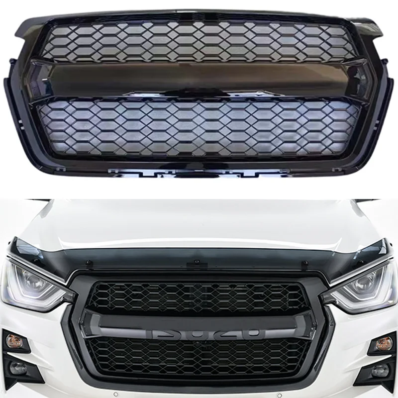 For ISUZU D-MAX 200-2022 4X4 ABS Plastic Matte Black Front Grille Exterior Accessories