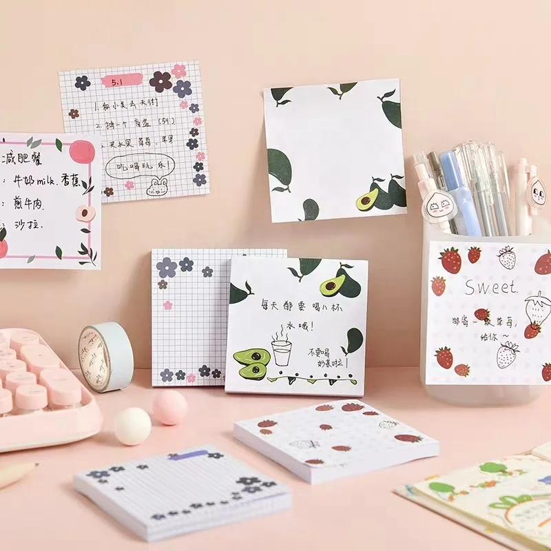  Kawaii канцелярские принадлежности компьютерный Стильный блокнот для девочек Стикеры записей портативный