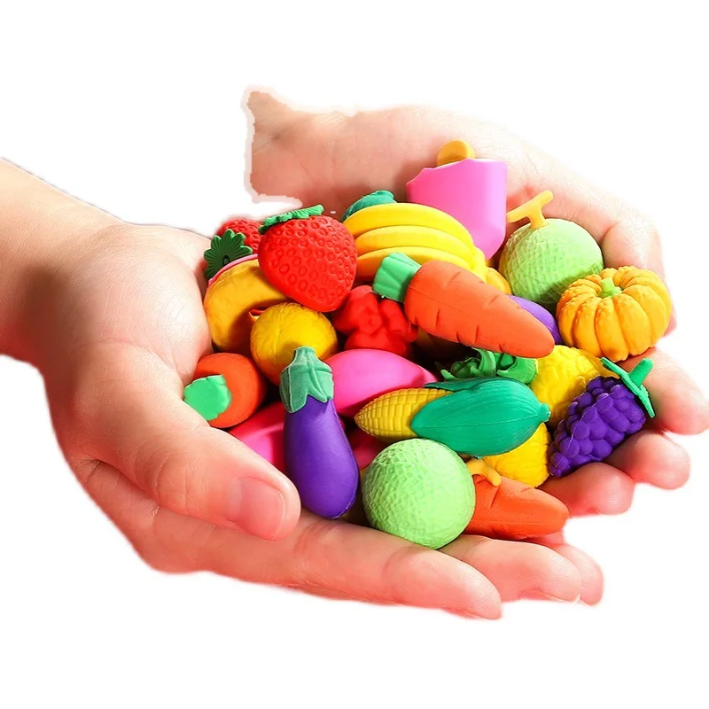 Discounted Prices for Various 3D Fruit and Vegetable Shape Eraser,Creative School Cute Erasers for Kids