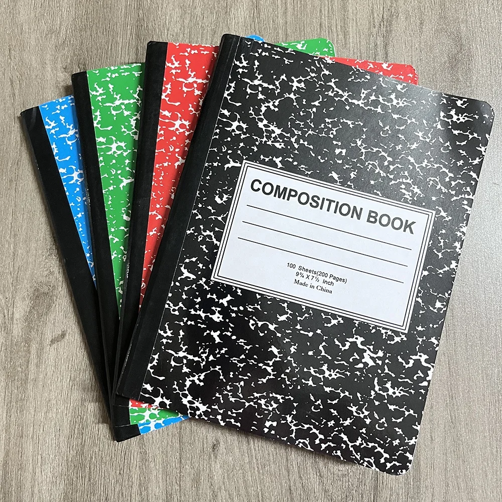 B5 Cheap School Student Exercise Composition Notebook Marble Composition Book 7.5 x 9.75 Inches Paperback 100 Sheets
