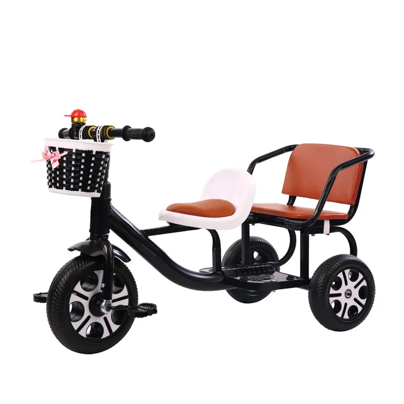 2023 Factory wholesale small kids double seat children tricycle  baby tricycle kids push tricycle