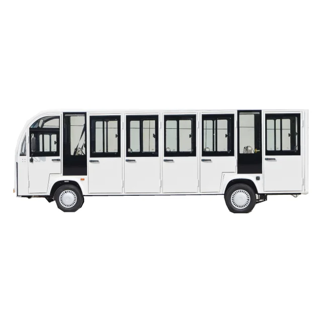 Electric Battery Power Sightseeing Bus 17 Seaters Electric Shuttle Bus Passenger Car With Doors